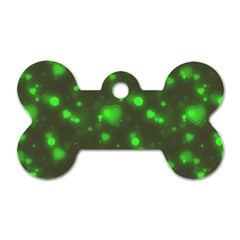 Neon Green Bubble Hearts Dog Tag Bone (two Sides) by PodArtist