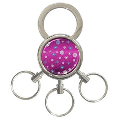 Snowflakes 3d Random Overlay 3-ring Key Chains by Celenk