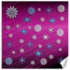 Snowflakes 3d Random Overlay Canvas 16  X 16   by Celenk