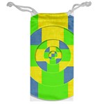 Fabric 3d Geometric Circles Lime Jewelry Bag Back