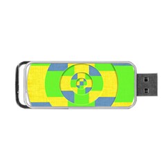 Fabric 3d Geometric Circles Lime Portable Usb Flash (one Side) by Celenk