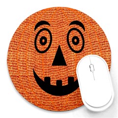 Fabric Halloween Pumpkin Funny Round Mousepads by Celenk