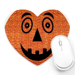 Fabric Halloween Pumpkin Funny Heart Mousepads by Celenk