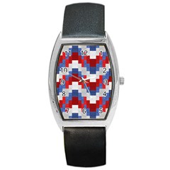 Texture Textile Surface Fabric Barrel Style Metal Watch by Celenk