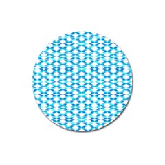 Fabric Geometric Aqua Crescents Magnet 3  (round) by Celenk