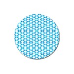 Fabric Geometric Aqua Crescents Magnet 3  (Round) Front