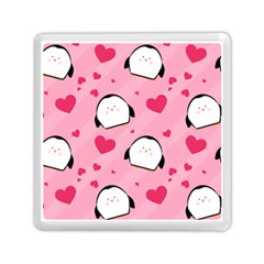 Penguin Love Pattern Memory Card Reader (square)  by Bigfootshirtshop