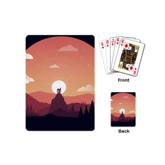 Design Art Hill Hut Landscape Playing Cards (mini)  by Celenk