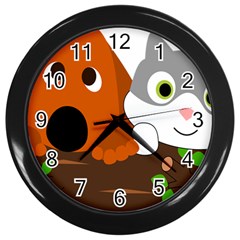 Baby Decoration Cat Dog Stuff Wall Clocks (black) by Celenk