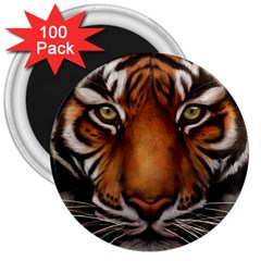 The Tiger Face 3  Magnets (100 Pack) by Celenk