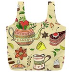 Colored Afternoon Tea Pattern Full Print Recycle Bags (L)  Back