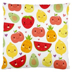 Happy Fruits Pattern Large Cushion Case (two Sides) by Bigfootshirtshop