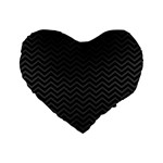 Dark Chevron Standard 16  Premium Heart Shape Cushions Front