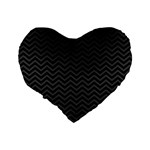 Dark Chevron Standard 16  Premium Heart Shape Cushions Back