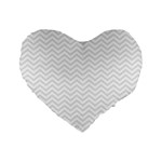 Light Chevron Standard 16  Premium Flano Heart Shape Cushions Front