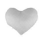 Light Chevron Standard 16  Premium Flano Heart Shape Cushions Back