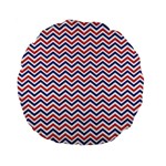 Navy Chevron Standard 15  Premium Flano Round Cushions Front