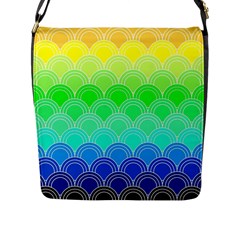 Art Deco Rain Bow Flap Messenger Bag (l)  by NouveauDesign