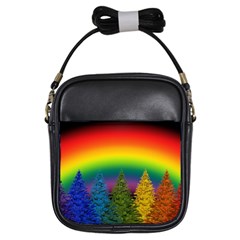 Christmas Colorful Rainbow Colors Girls Sling Bags by BangZart