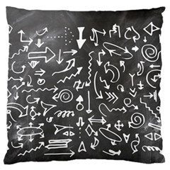 Arrows Board School Blackboard Large Flano Cushion Case (two Sides) by BangZart