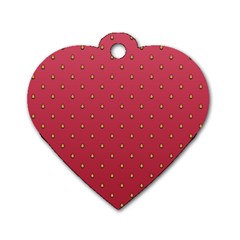 Strawberry Pattern Dog Tag Heart (two Sides) by jumpercat