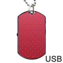 Strawberry Pattern Dog Tag Usb Flash (two Sides) by jumpercat