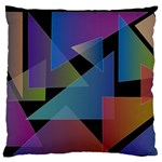 Triangle Gradient Abstract Geometry Large Flano Cushion Case (Two Sides) Back