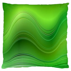 Green Wave Background Abstract Large Flano Cushion Case (two Sides) by BangZart