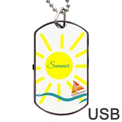 Summer Beach Holiday Holidays Sun Dog Tag Usb Flash (one Side) by BangZart