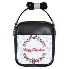 Merry Christmas Christmas Greeting Girls Sling Bags by BangZart