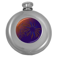 Sylvester New Year S Day Year Party Round Hip Flask (5 Oz) by BangZart