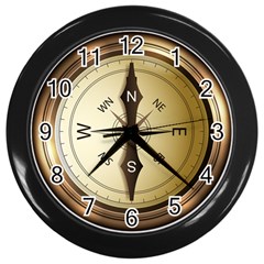 Compass North South East Wes Wall Clocks (black) by Celenk