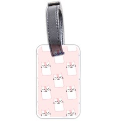 Pattern Cat Pink Cute Sweet Fur Luggage Tags (two Sides) by Celenk