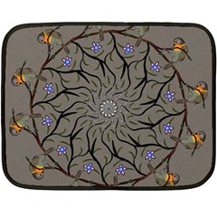 Bird Mandala Spirit Meditation Fleece Blanket (mini) by Celenk