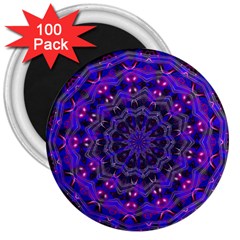 Purple Kaleidoscope Mandala Pattern 3  Magnets (100 Pack) by Celenk