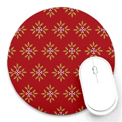 Pattern Background Holiday Round Mousepads by Celenk