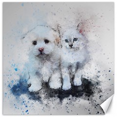 Cat Dog Cute Art Abstract Canvas 16  X 16   by Celenk