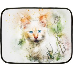 Cat Animal Art Abstract Watercolor Double Sided Fleece Blanket (mini)  by Celenk