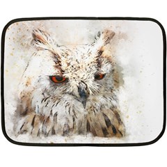 Bird Owl Animal Art Abstract Double Sided Fleece Blanket (mini)  by Celenk