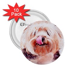 Dog Animal Pet Art Abstract 2 25  Buttons (10 Pack)  by Celenk