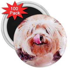 Dog Animal Pet Art Abstract 3  Magnets (100 Pack) by Celenk