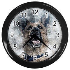 Dog Pet Art Abstract Vintage Wall Clocks (black) by Celenk