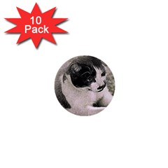 Cat Pet Art Abstract Vintage 1  Mini Buttons (10 Pack)  by Celenk