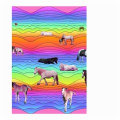 Horses In Rainbow Small Garden Flag (two Sides) by CosmicEsoteric