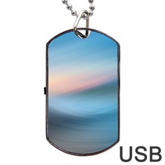 Wave Background Pattern Abstract Lines Light Dog Tag Usb Flash (two Sides) by Celenk