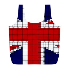 Union Jack Flag Uk Patriotic Full Print Recycle Bags (l)  by Celenk