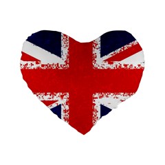 Union Jack London Flag Uk Standard 16  Premium Flano Heart Shape Cushions by Celenk