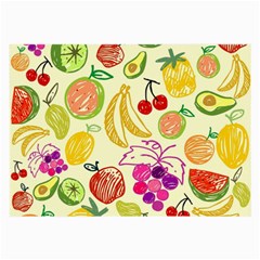 Cute Fruits Pattern Large Glasses Cloth (2-side) by paulaoliveiradesign