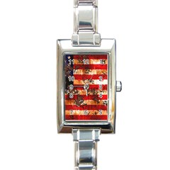 American Flag Usa Symbol National Rectangle Italian Charm Watch by Celenk