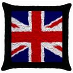 Union Jack Flag National Country Throw Pillow Case (Black) Front